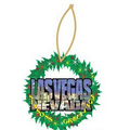 Las Vegas City Scape Wreath Ornament on Clear Mirrored Back (10 Sq. Inch)